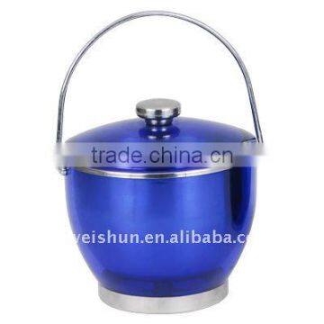 3000ml colorful double stainless steel ice bucket with hand