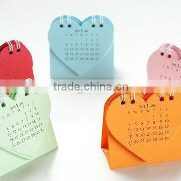 2015 Heart Shaped Desk Calendar/Mini Desktop Calendar/Table Calendar Printing