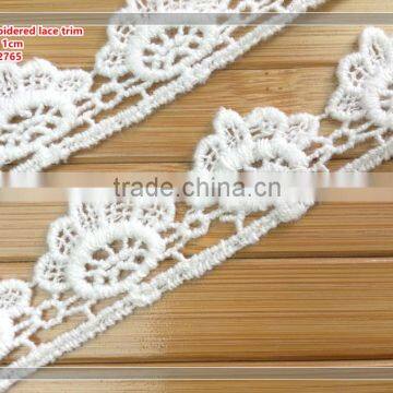 high quality cottonwedding nautre color embroidery lace trim