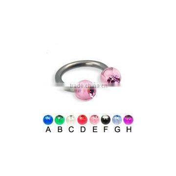 Acrylic ball with gem CBR ring body jewelry nose jewelry