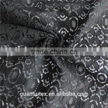Net Black Cotton Lace Fabric, French Guipure Lace Fabric for Wedding Dress photo-2
