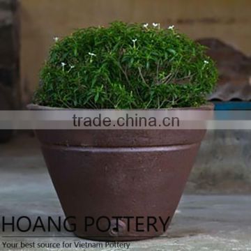 Dark Clay Round Flower Pots / Planter From Vietnam