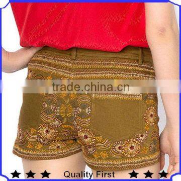 summer fashion embroidery fancy ladies hot shorts