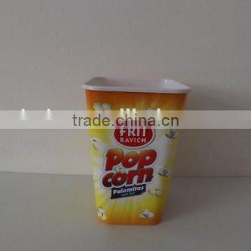 plastic square popcorn bucket bowl