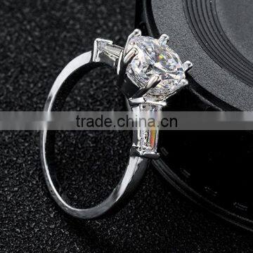 Women's Jewelry Silver Plating White Zircon Luxury Adjustable Engagement Rings photo-4