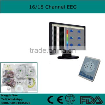 16 or 18 Channel Digital EEG Digital Brain Electric Activity Mapping by CE ISO approved