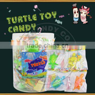 Turtle toy with tattoo and jelly candy