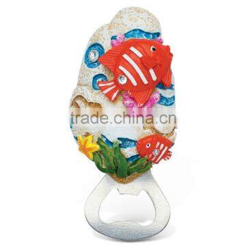 Puzzled Fish Resin Stone Finish Magnet With Bottle Opener photo-2