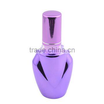 Unique Shaped UV Gel Colored Small Empty Glass Spray Bottle for Perfume With Screw Aluminum Atomizer photo-5