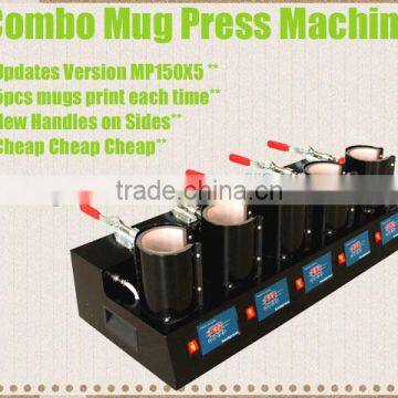 Pneumatic 5in1 effective 11oz sublimation mug heat press printing machine for sale