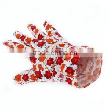 Ladies Floral Garden Gloves (Red) photo-2