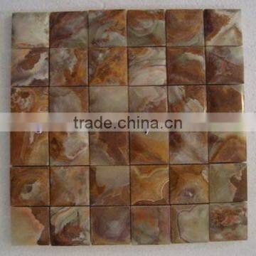 New Selling Attractive Style BROWN GOLDEN ONYX MOSAIC TILES COLLECTIONS photo-6