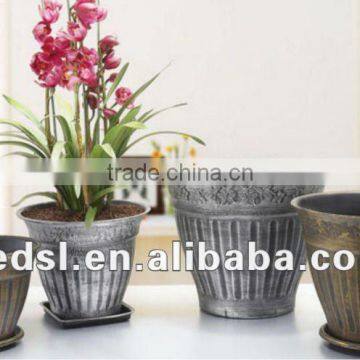 Round flowerpot,plastic urns,planter pot with painting