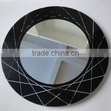 frameless round cross line wall mirror for home decoration