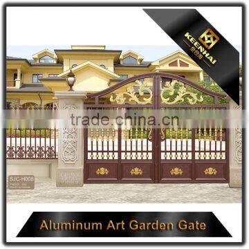 Custom Design Powder Coated Fancy Garden Gate Cast Aluminum Gate