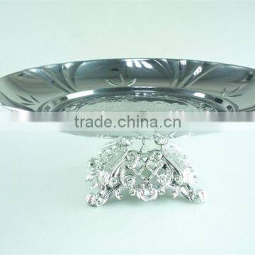 Stainless steel wedding serving/silver candy dishes/decorative fruit plate