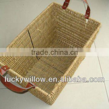 Homes Storage Handwoven Medium Tapered Straw Basket Weaving photo-4