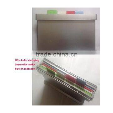 As Seen On TV Cutting Board Set 4pcs Index Chopping Board With holder