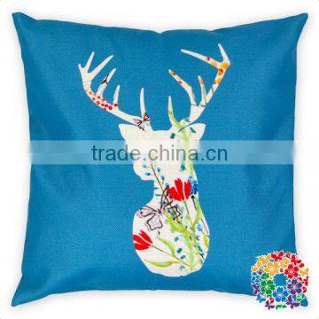 Christmas Santa And Deer Head Print 100% Cotton Pillow Covers Sofa Decorative Christmas Pillow Covers photo-2