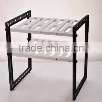 2 tiers extendable kitchen organizer