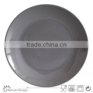 10.5" Round Shape Dinner Plate Cheap Ceramic Stoneware Big Plate Dish photo-3