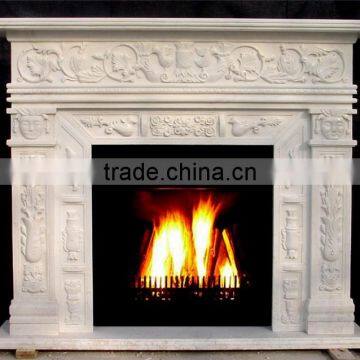 Architectural Antique European Style Elegant Stone Carving Marble Fireplace photo-2