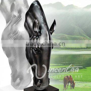 Art Deco High Quality Resin Craft Fiberglass Head Horse Statue photo-2