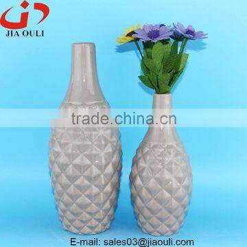 2016 Home Decor Pineapple Surface Grey Ceramic Tall Vase photo-4