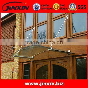 Modern Design Outdoor Tempered Glass Canopy / Rain Shelter Fittings/door window awnings