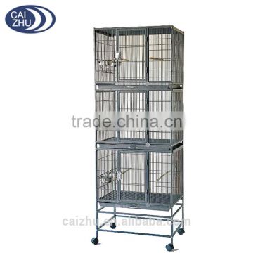 TRIPLE STACKER PARROT BIRD FINCH CANARY AVIARY CAGE WIRE BREEDING BIRD CAGE WITH STAND