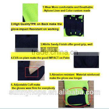 SunnyHope Nitrile Sandy Coated TPR Impact Glove photo-3