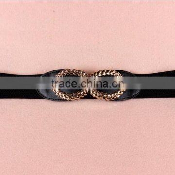 Wholesale Leaf Heart Pattern Alloy Buckle Elastic Sex Women Lady Waist Belt photo-4