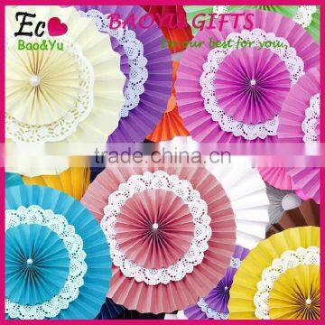 Colorful Wedding Party Decorations paper honeycomb fan wholesale