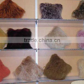 Mongolian lamb fur cushions