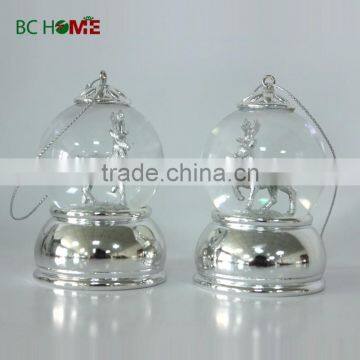 2015 new design christmas snow globe ornament Reindeer silver