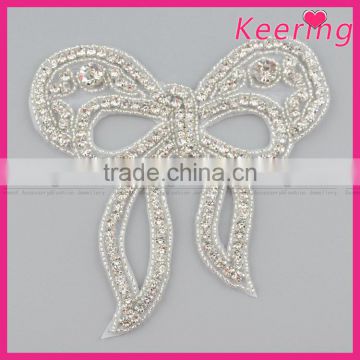 Bow fashion garment handmade shoulder sequin appliques motif WRA-840