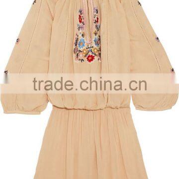 Boho Clothing Colorful Floral Embroidery Designs Mini Dress Swimwear Cover up 2016 HSD5839 photo-5