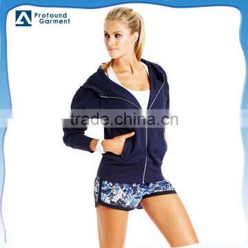 plain navy jacket hoodie design women fashion jacket sports apparel