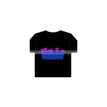 light sensitive el t-shirt (factory price, good quality, timely shippment)