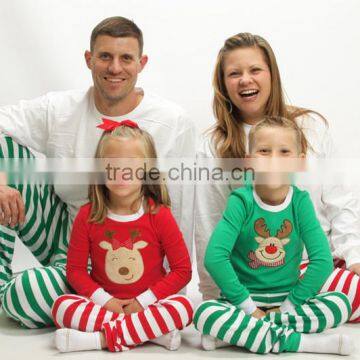 Hot Sale Winter Reindeer Striped Pajamas For Children And Adult