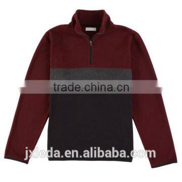 Korea Style Slim Fit Quarter Zip Polo Collar 100% Polyester Polar Fleece Mens Sweatshirt photo-4