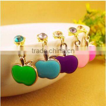 Fashion smart phone diamond dust plug 3.5mm earphone plug for ladies