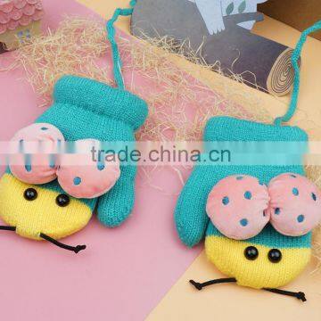TC13008 Hot Selling Lovely Knitted Animal Pattern Baby Mitten Gloves New Fashion Winter Warm Baby Gloves With String photo-2