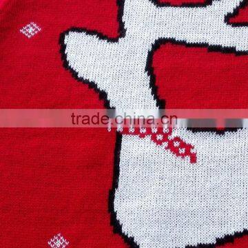 Red Jacquard Pattern Acrylic Women Knitted Christmas Sweater photo-5