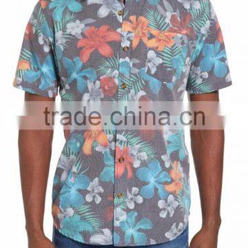 vibrant floral-print men's latest formal easy shirt