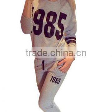 Women 1985 Printed Hoodie Pants Suit Athletic Outfits Tracksuit Sportswear Without Hood photo-2