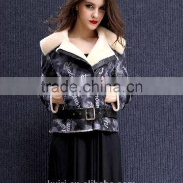 2015 Fashion Show Style Real Merino Sheep Fur Coat Women Sheep Shearing Fur Jacket Winter Thick Sheep Fur photo-3