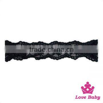 Lovely Baby Girl Knit Lace Flower Hair Accessories Skinny Elastic Pony Bridal Wedding Boho Headband photo-5