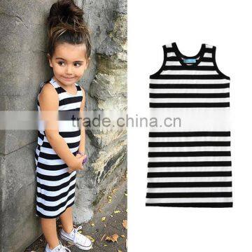 S17726A Summer Children's Clothing Stripe Baby Cotton Sleeveless Girl Dress