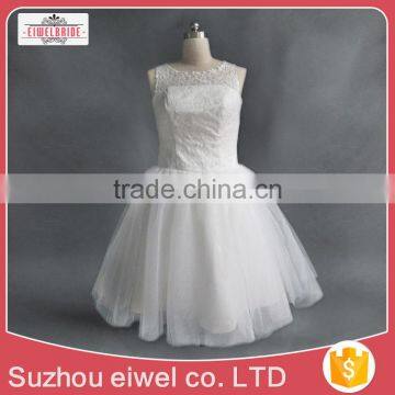 Applique Lace Short Ball Gown Wedding Dress